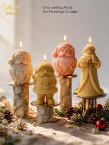 Christmas Santa Claus Candle Mold Father Christmas Silicone Mold Kriss Kringle DIY Form Concrete Resin Casting Mold Home Decor - various - View 9