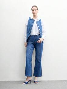 CUCCOO BIZCHIC 女款經典舒適百搭優雅度假休閒穆勒高跟涼鞋 - 藏藍1色丁 - 查看 6