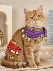 PETSIN 1PC Shiny Sequin Pet Waist Chain Decor, Cute Hip Dance Ornament For Corgi Dogs - Multicolor - View 2