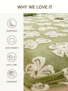 Cirelle 1pc 3D Embossed Butterfly Plush Pillow Sham, Ultra Soft Flannel Fleece Pillowcases, Sage Green Decorative Pillow Cover Enclosure For Cozy Bedding Decor (No Insert) - Multicolor - View 4