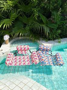 Tumbona inflable portátil y plegable para agua con cubierta de tela, silla flotante para piscina - Multicolor - Ver 5