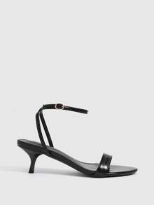 CUCCOO SZL 女款 5.5CM 尖頭黑色小貓跟鞋，易穿脫，性感百搭優雅，適合日常通勤/海灘/派對/約會/宴會 - 黑色. - 查看 3