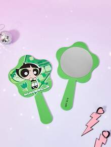 THE POWERPUFF GIRLS X Joivida 1PC Pattern Cartoon Tunes Handheld Mirror Bathroom Mirror - Multicolor - View 4