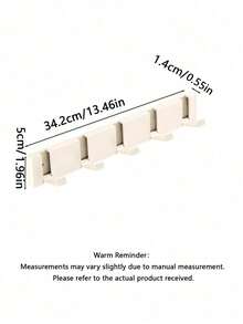 A Thick, Foldable Cream White Aluminum Alloy Hook Shelf With 3/4/5/6/7/8 Hook Options, Wide And Thick Hooks With Strong Bearing Capacity, 75° Upward Tilt Design To Prevent Clothes And Items Methods: Hole-Free Adhesive Or Drilled Screw - Cream White - View 10