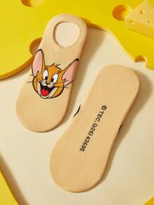 TOM & JERRY X SHEIN 趣味女款船襪 4雙裝 - 混色 - 查看 11