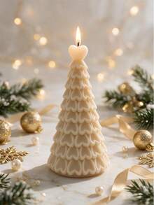Heart Shape Christmas Tree Silicone Mold Christmas Bowknot Pillar Tree Candle Mold Gingerbread Concrete Soap Resin Casting Mold Christmas Home Decor - various - View 6