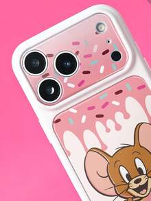 TOM & JERRY X SHEIN 時尚高端印花圖案手機保護殼設計，適用於 iPhone，可愛時尚且精緻 - 彩色 - 查看 7