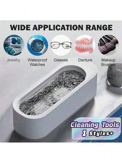 Ultrasonic Cleaner With High‑Frequency Vibration, For Cleaning Jewelry, Glasses, Watches, Rings, Dentures And More.