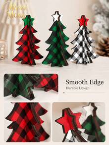 Muroi Mono DIY Interlocking Plaid Christmas Tree Ornament, Checkered Tabletop Holiday Decoration & Mini Festive Tree For Living Room, Bedroom, Office Desk, Fireplace, Christmas Party, Home Decor & Holiday Gift - multicolor - View 7