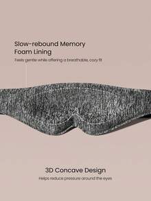 GLOWMODE 可水洗柔軟布料 Time To Reset 3D 睡眠眼罩，遮光設計、可調節式束帶、附旅行收納盒，居家旅行度假日常裝備 - 黑色 - 查看 5