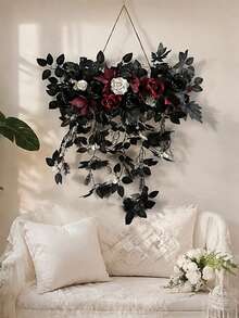 Faux Wall Hanging Wedding Flowers, Floral Decor For Arch Window Chair Back, Outdoor Rattan Car & Banquet Party Decoration - Multicolor - View 2