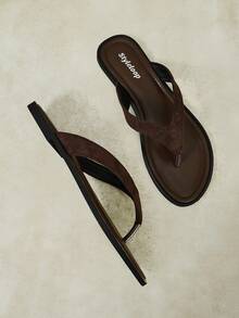 Styleloop Ladies, Thong Summer Style, Flat Sandals - Rust Brown - View 10