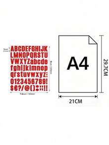 5 Pcs/Set, Letter, Number And Symbol Stickers, Red Bold Font DIY Stickers, Suitable For Use On Diaries, Water Cups, Greeting Cards And Gift Decorations - 5pcs - View 6