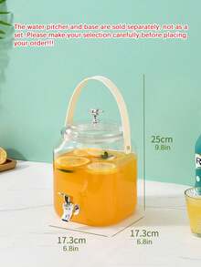 Rack, Lemon Fruit Tea Bucket, Juice Jar, Wine Bottle, Large Capacity, Suitable For Parties, Halloween, Christmas,The Water Pitcher And Base Are Sold Separately, Not As A Set. Please Make Your Selection Carefully Before Placing Your Order!!! - Transparent - View 13