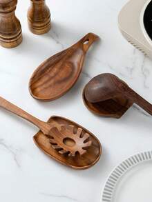 1pc Rosewood Spoon Rest For Kitchen Countertop Heat Resistant Utensil Holder Rack For Spatula Ladle Cooking Tools Home Decor Scandinavian Style Must Haves Christmas Stocking Stuffers Gift Idea - Brown - View 4