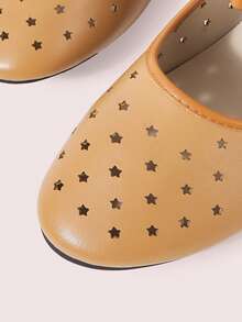 CUCCOO DOLLMOD Women's Shoes, Brown, Star Hollow Mary Jane Flats, Flower-Decorated Breathable Ballet Shoes, Daily Casual And Comfortable Women's Shoes - Brown - View 4