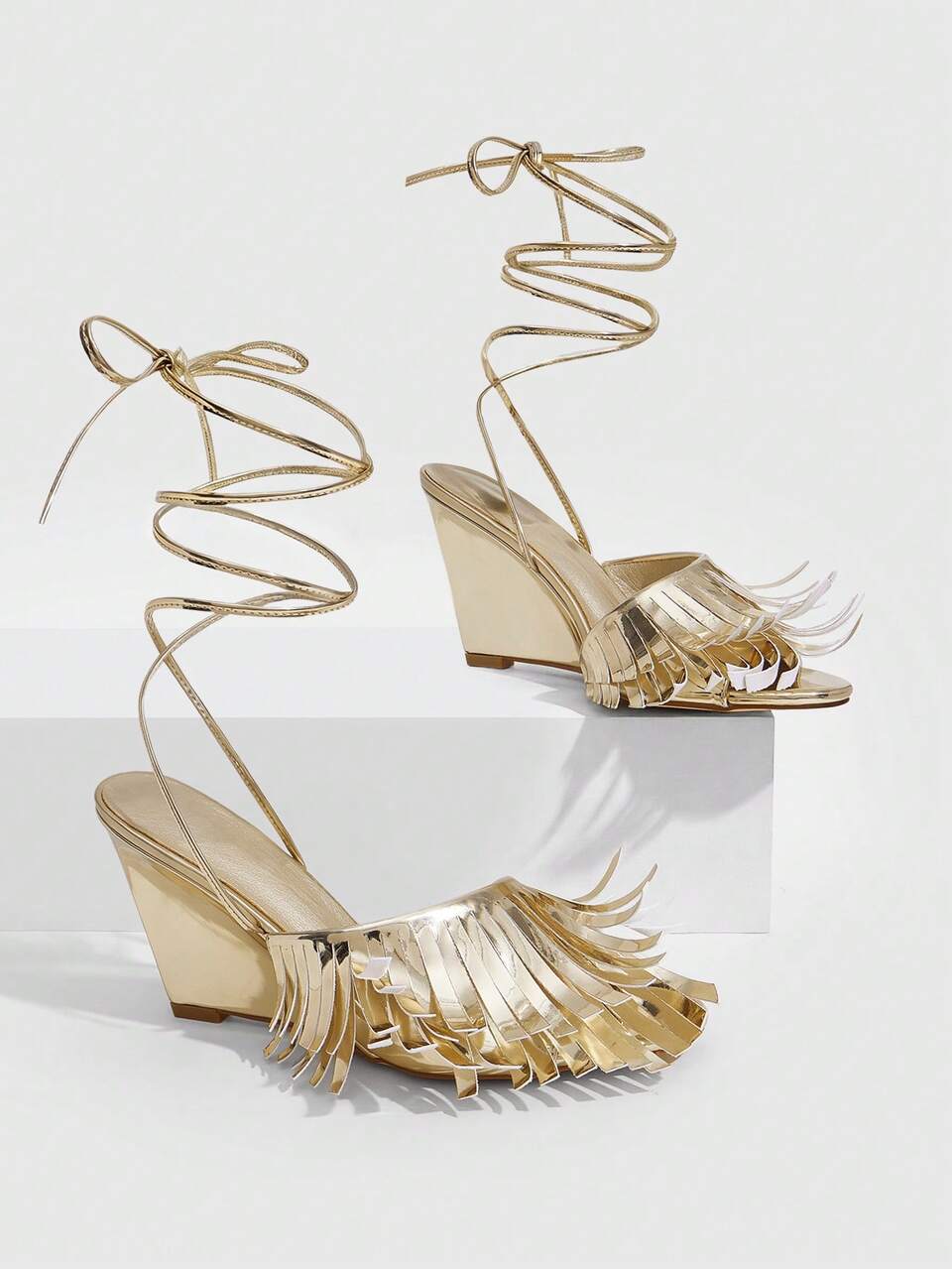 CUCCOO SZL Women's Elegant Fashion High Heel Sandals With Tassel And Buckle Design Spring Shoes Prom Heels Summer Shoes