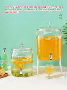 Rack, Lemon Fruit Tea Bucket, Juice Jar, Wine Bottle, Large Capacity, Suitable For Parties, Halloween, Christmas,The Water Pitcher And Base Are Sold Separately, Not As A Set. Please Make Your Selection Carefully Before Placing Your Order!!! - Transparent - View 2