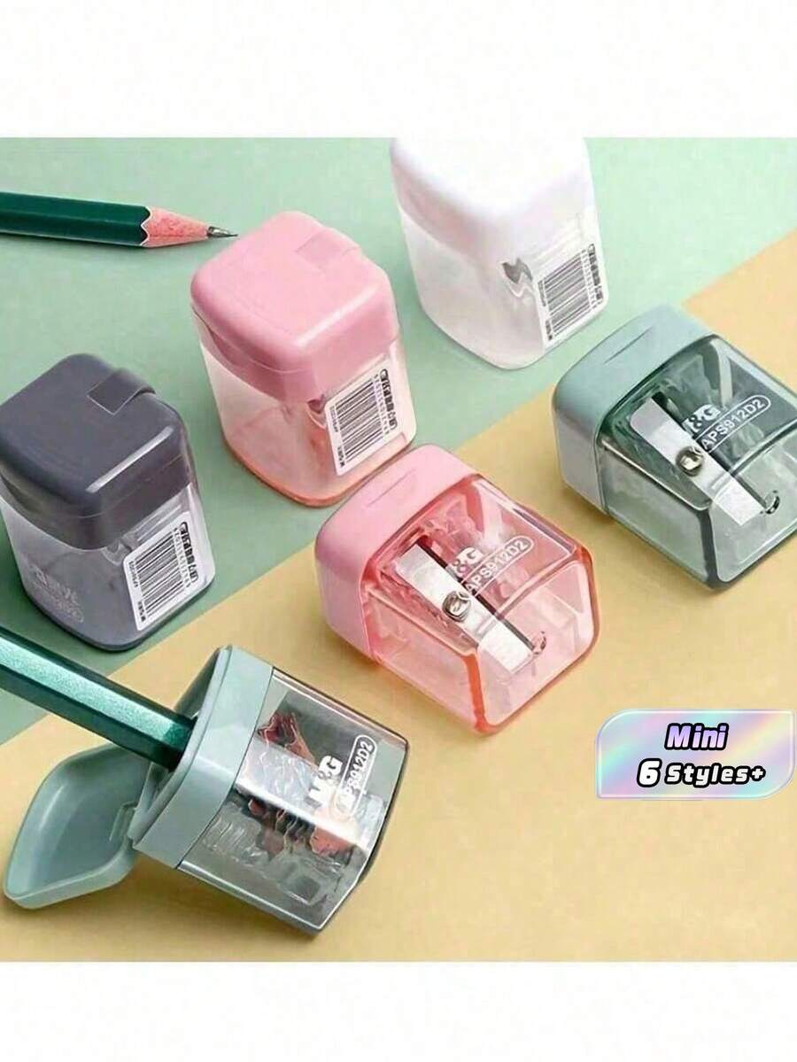 Single Hole Pencil Sharpener, Premium Student Pencil Sharpener, Sharpens Pencils To A Fine Point, Durable And Easy To Clean, Covered Design Prevents Mess, Compact And Portable, Suitable For Office And Home Desk, Minimalist And Fashionable Sharpener - Style 1 - View 1