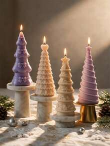 Heart Shape Christmas Tree Silicone Mold Christmas Bowknot Pillar Tree Candle Mold Gingerbread Concrete Soap Resin Casting Mold Christmas Home Decor - various - View 7