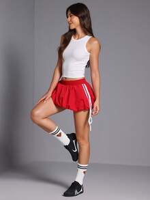 SUPERMAN X SHEIN 1 Pair Of Striped Tube Socks - White - View 5
