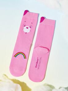 SHEIN X Care Bears 4雙中筒襪，吸汗且柔軟 - 雜色 - 查看 5
