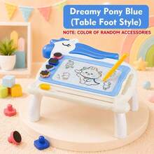 Unicorn Shaped Magnetic Drawing Board With Optional Table Legs,3 Colors Available,Erasable Sketch Pad With Stamps & Pen, Suitable For 18M+ Kids Gift - Multicolor - View 9