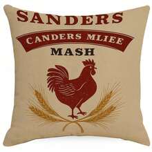 Joivida Vintage Farm Linen Throw Pillow Cover, Single-Sided Printed Without Inner Cushion. It Features Retro Livestock Prints Including Rooster And Cow With Old Farm Text Graphics, Adopting Simple Farmhouse Style. - Multicolor - View 11