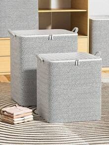 1PC/2PCS Modern Fabric Storage Box-Large Capacity, Durable, Waterproof, Foldable, Ideal For Storing Clothes, Bedding, Toys, Home And Automotive Supplies, Bed Storage Box With Cover, Classic Style Durable Fabric Storage Box, Bed Storage Box - Multicolor - View 6