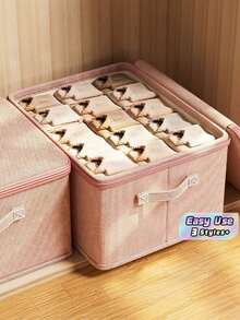 1pc Household Fabric Clothes Storage Box Foldable Clothes Storage Box Wardrobe Storage Box Large Capacity Storage Box - Multicolor - View 1