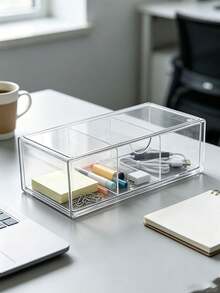 Transparent Acrylic Cosmetic Drawer-Style Storage Box - Space-Saving Stand - Suitable For Bathroom Countertops, Ideal For Organizing Skincare And Small Toiletries. A Great Choice For Daily Use In Homes, Dormitories, Or Apartments. - View 7