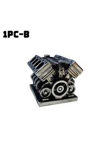 1Pc Creative V8 Engine Block Shaped Storage Box, Large Capacity Resin Desk Organizer, Multi-Purpose Pen Holder For Office & School Supplies - Multicolor - View 9
