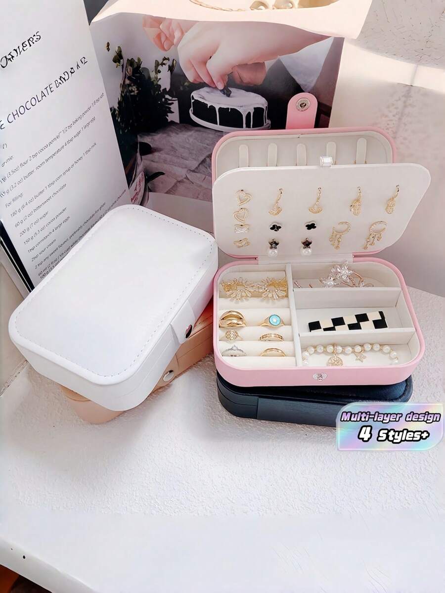 1 Piece Vintage Elegant Jewelry Box Necklace Earring Organizer Display Case Light Luxury Compact Holder For Women 520 Valentine Gift Home Vanity Decor - multicolor - View 1