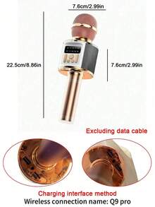 Teckwe Wireless Bluetooth Karaoke Microphone, Portable Handheld Design With High Power Output. 2-In-1 Mic & Speaker, Supports Phone Karaoke And Voice Changing. Built-In 1200mAh Rechargeable Battery For Long Battery Life. Suitable For All Ages. - View 8