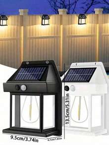 Teckwe مصباح حائط LED لاسلكي يعمل بالطاقة الشمسية، 300 مللي أمبير. مصباح ممر مقاوم للماء IP65 مع 3 أوضاع وحساس حركة، مناسب لمدخل المنزل وباب المرآب وسياج الحديقة وديكور المناظر الطبيعية. - متعدد الألوان - مشاهدة 6
