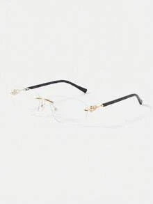 MOTF PREMIUM LIGHT LUXURY FRAMELESS METAL SUNGLASSES, BROWN SHEET GRADIENT ANTI-ULTRAVIOLET DAILY SUNSHADES, SIMPLE ANTI-UV VERSATILE MODELS - colorless - View 5