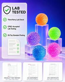 Hape 1pc Purple Diamond Texture Squishy Stress Relief Ball, 6cm Spiky Orb Squeeze Ball With TPR Shell, Maltose & Sequin Filling, Slow Rebound Hand Pressure Release Portable Desk Accessory - Multicolor - View 6