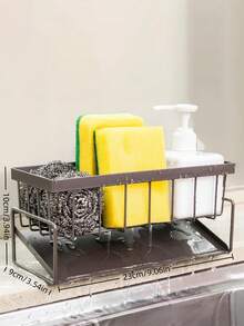 1PC Kitchen Sink Sponge Holder Dish Cloth Drying Rack Countertop Caddy Self Drain Basket For Sponge Brush Towel Storage Wash Basin Vanity Counter Space Saving Organizer Home Accessory Supplies - one size fits all - View 3