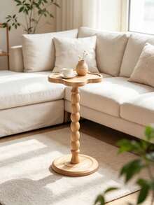 1pc Modern Round Wooden Side Table, End Table, Wooden Coffee Table, Wooden Coffee Table, Small Side Table, Multifunctional Base For Living Room, Sofa, Bedroom, Plant Stand, Home Decor Furniture, Suitable For Living Room, Bedroom, Bedside, Garden - Multicolor - View 9