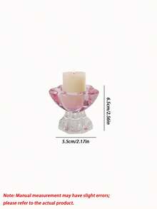 Transparent Crystal Glass Material, Simple And Elegant Design. Matches Scented Candles, Decorate Desktop To Create Warm Home And Holiday Vibe - 1PC - View 3