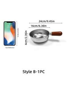 1pc Stainless Steel Cooking Pot, Household Noodle Pot, Kitchen Tool, Chocolate Melting Pot, Butter Pot, Mini Soup Pot - Silver - View 12