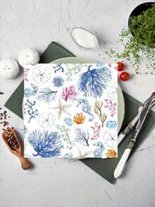 20/40/60/100 PCS Disposable Beach Themed Beverage Napkin Set Perfect For Summer Pool Parties Bathroom Decoration Hand Towel Alternative Decorative Ocean Print Also Great For Halloween Christmas Holiday Season Festive Events - View 5