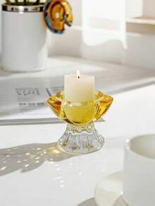 Transparent Crystal Glass Material, Simple And Elegant Design. Matches Scented Candles, Decorate Desktop To Create Warm Home And Holiday Vibe - 1PC - View 10
