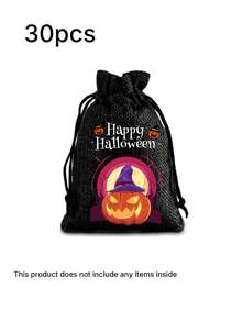 萬聖節糖果禮品包裝袋 討糖袋 南瓜幽靈帆布拉鍊袋 - 多色 - 查看 13
