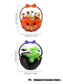 Muroi Mono 1Pc/10Pcs Self-Sealing Halloween Cauldron Treat Bag, Translucent Plastic With Cartoon Witch Pot And Jack-O-Lantern Artwork, Integrated Handle And Airtight Zipper For Biscuit Candy Storage, Packaging Pouch For Halloween Event Gift Distribution - Multicolor - View 16