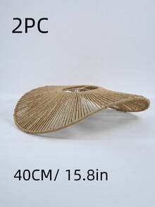 1 Set Handwoven Straw Hat Shape Rattan Pendant Lamp Shade Paper Rope Ceiling Light Cover For Living Room Bedroom Office Cafe Home Decor Party Christmas Halloween High Quality Trending Now - Straw Hat Lampshade - View 8