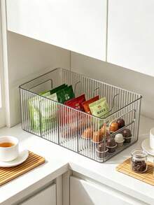 Dust-Proof Clamshell Tea Bag Storage Box With Separate Compartment, Multi-Functional Countertop Storage Container, Suitable For Coffee Capsules, Herbal Tea Bags And Beverage Bags - Transparent - View 15