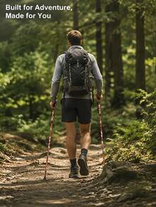 1pc Ultralight Adjustable Telescopic Shock Absorbing Anti Slip Wear Resistant Sturdy Trekking Curved Comfortable Grip Walking Cane Solid Plain Outdoor Gear For Hiking Climbing Daily Leisure Senior Use - Multicolor - View 7