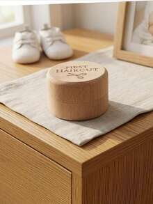 1PC Compact Natural Wood Baby First Hair Keepsake Box Portable Memory Holder For Newborn Parents Gift With Minimalist Design - multicolor - View 3