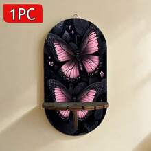 Retro Wooden Handicraft Bohemian Style Candlestick Wall Lamp Stand Crystal Display Stand Home Wall Decoration Item. - C - View 4